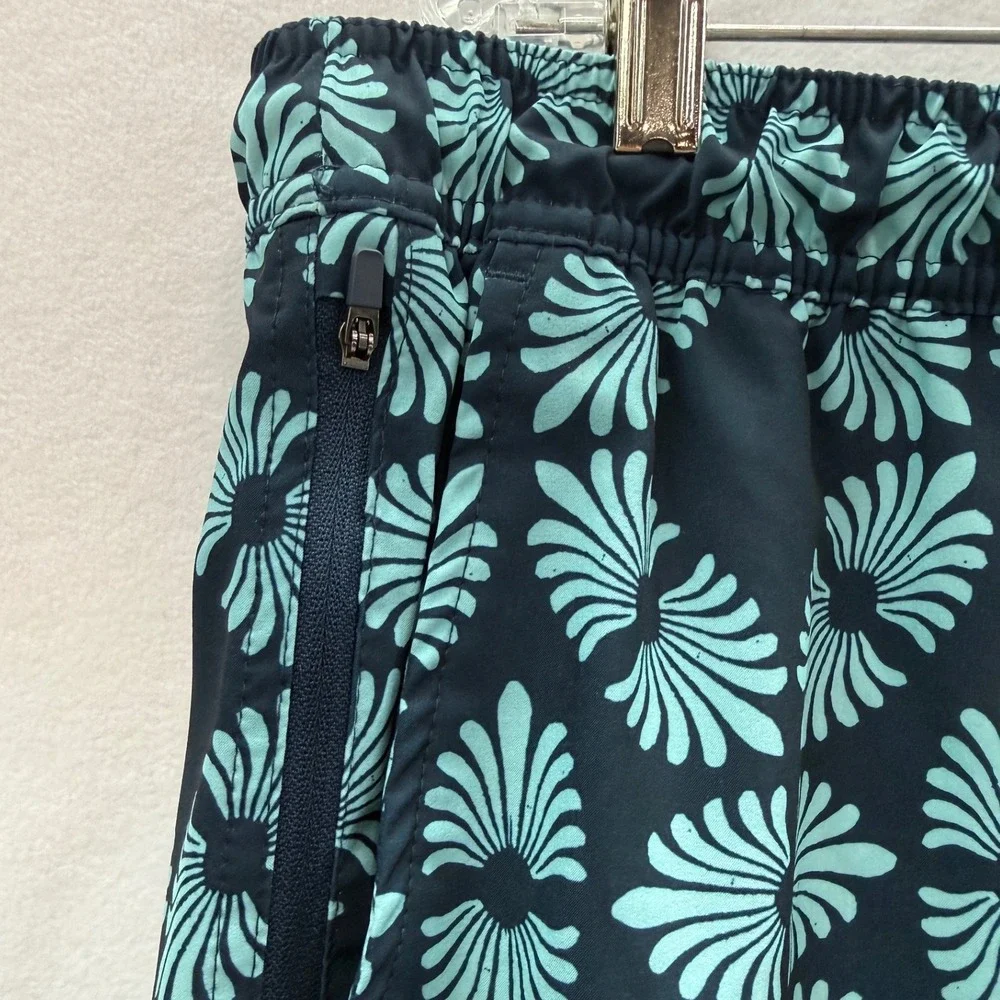 Goodfellow Swim Trunks Men XL Blue Floral Fan Print Mesh Liner Board Shorts‎